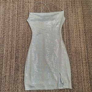 Light Blue Sequence Dress, Mini dress, brand new and in great condition